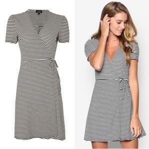 Top Shop Striped Wrap Dress